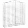 Kosze gabionowe, 8 szt, 200x50x200/220 cm, galwanizowane żelazo