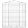 Kosze gabionowe, 8 szt, 200x50x200/220 cm, galwanizowane żelazo