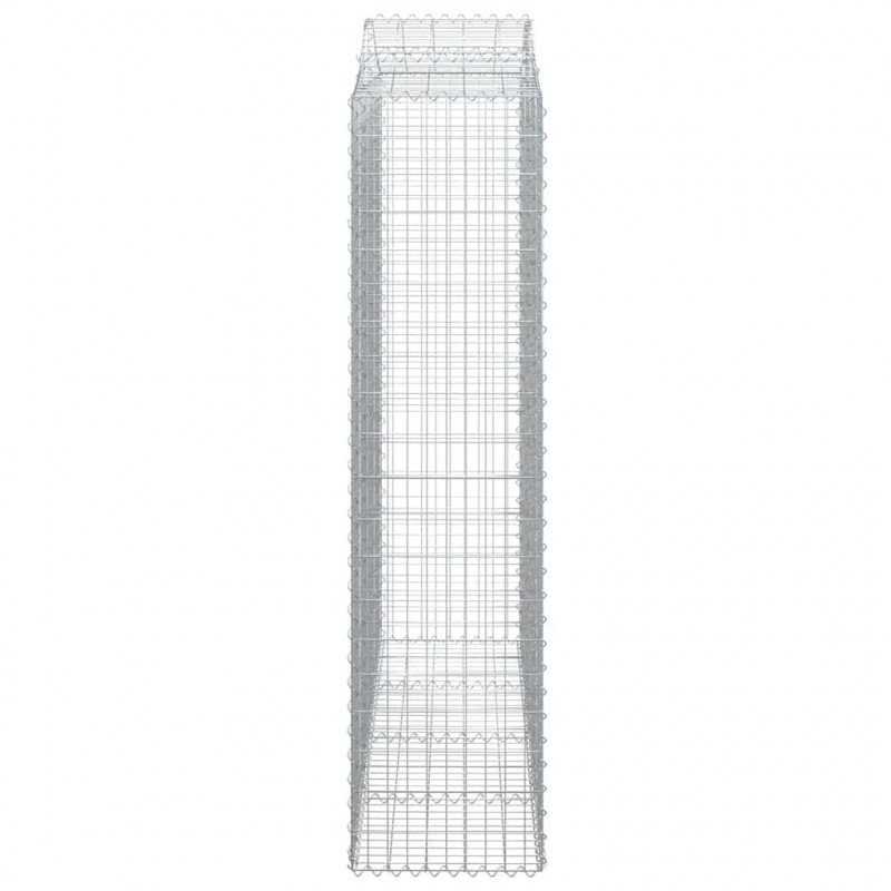 Kosze gabionowe, 8 szt, 200x50x200/220 cm, galwanizowane żelazo