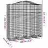 Kosze gabionowe, 8 szt, 200x50x200/220 cm, galwanizowane żelazo