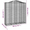 Kosze gabionowe, 14 szt, 200x50x200/220cm, galwanizowane żelazo