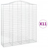 Kosze gabionowe, 11 szt, 200x50x220/240cm, galwanizowane żelazo