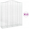 Kosze gabionowe, 13 szt, 200x50x220/240cm, galwanizowane żelazo