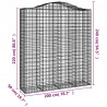 Kosze gabionowe, 14 szt, 200x50x220/240cm, galwanizowane żelazo