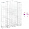 Kosze gabionowe, 20 szt, 200x50x220/240cm, galwanizowane żelazo
