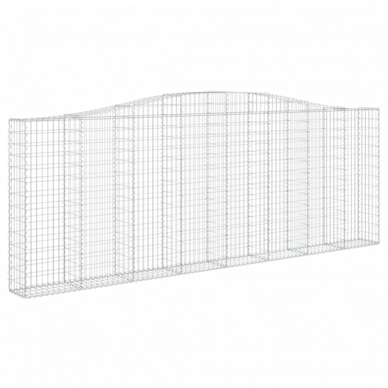 Kosze gabionowe, 15 szt, 400x30x140/160cm, galwanizowane żelazo