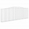 Kosze gabionowe, 15 szt, 400x30x140/160cm, galwanizowane żelazo