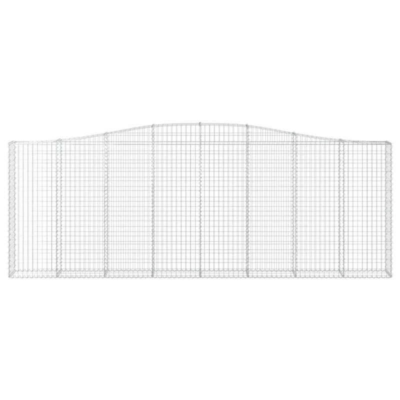 Kosze gabionowe, 15 szt, 400x30x140/160cm, galwanizowane żelazo