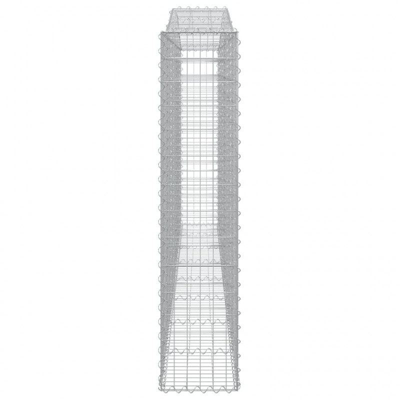 Kosze gabionowe, 15 szt, 400x30x140/160cm, galwanizowane żelazo