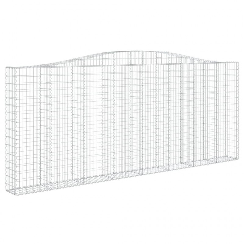 Kosze gabionowe, 2 szt, 400x30x160/180 cm, galwanizowane żelazo