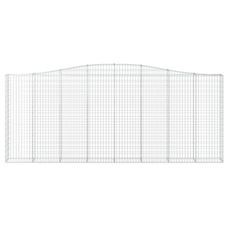 Kosze gabionowe, 2 szt, 400x30x160/180 cm, galwanizowane żelazo