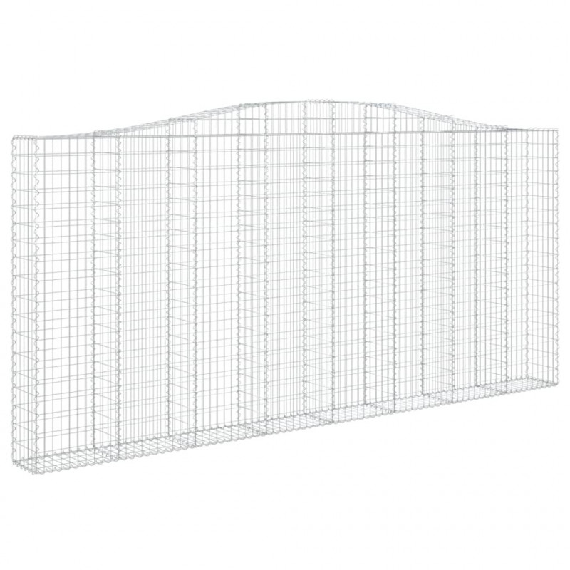 Kosze gabionowe, 2 szt, 400x30x180/200 cm, galwanizowane żelazo