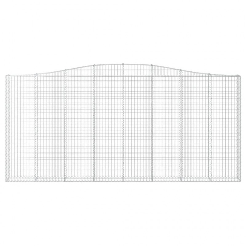 Kosze gabionowe, 2 szt, 400x30x180/200 cm, galwanizowane żelazo