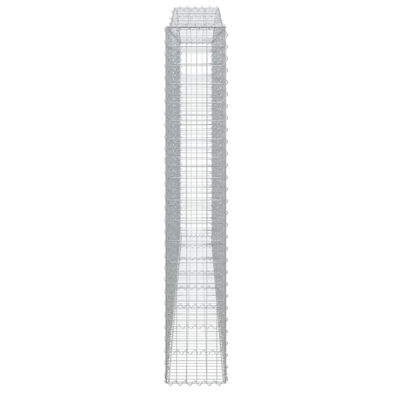 Kosze gabionowe, 2 szt, 400x30x180/200 cm, galwanizowane żelazo