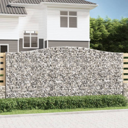 Kosze gabionowe, 3 szt, 400x30x180/200 cm, galwanizowane żelazo