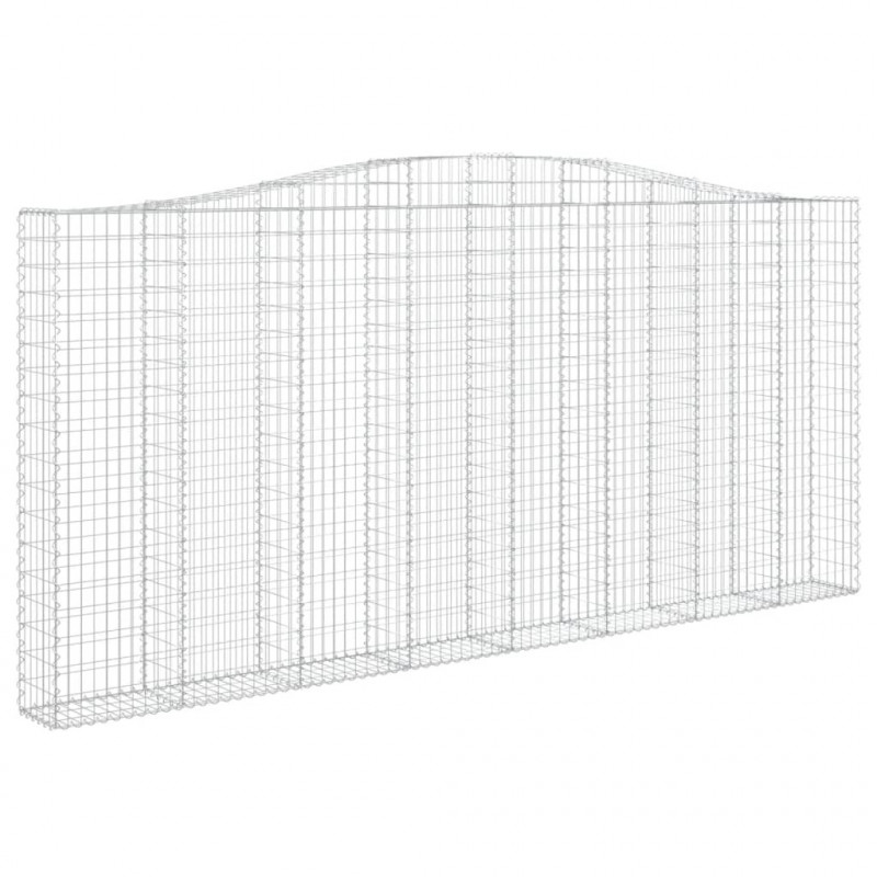 Kosze gabionowe, 3 szt, 400x30x180/200 cm, galwanizowane żelazo