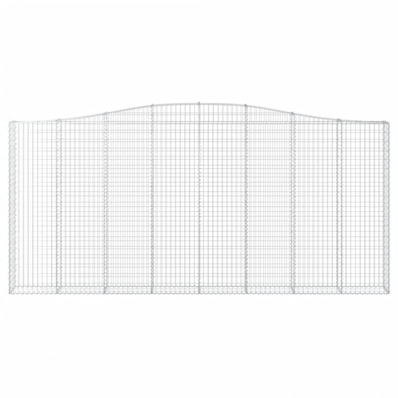 Kosze gabionowe, 3 szt, 400x30x180/200 cm, galwanizowane żelazo