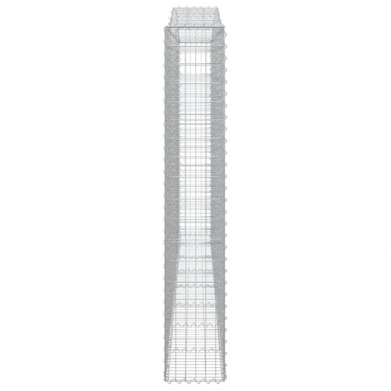 Kosze gabionowe, 3 szt, 400x30x180/200 cm, galwanizowane żelazo