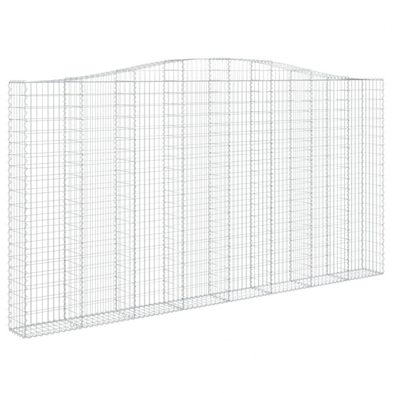 Kosze gabionowe, 2 szt, 400x30x200/220 cm, galwanizowane żelazo