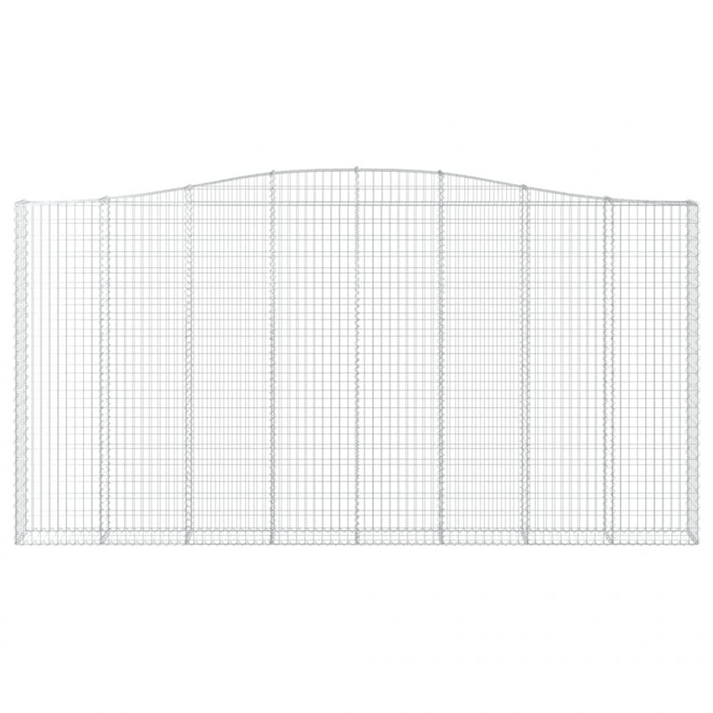 Kosze gabionowe, 2 szt, 400x30x200/220 cm, galwanizowane żelazo
