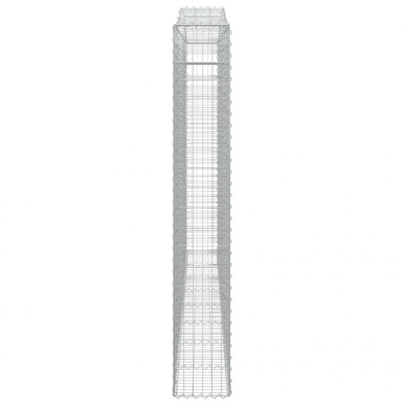 Kosze gabionowe, 3 szt, 400x30x200/220, galwanizowane żelazo
