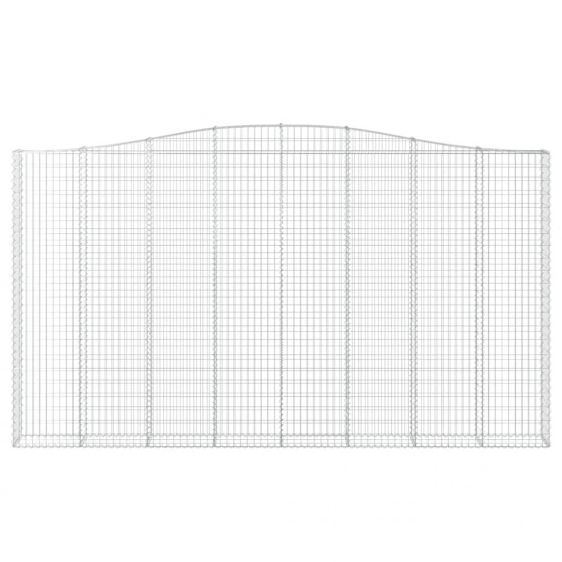 Kosze gabionowe, 2 szt, 400x30x220/240 cm, galwanizowane żelazo