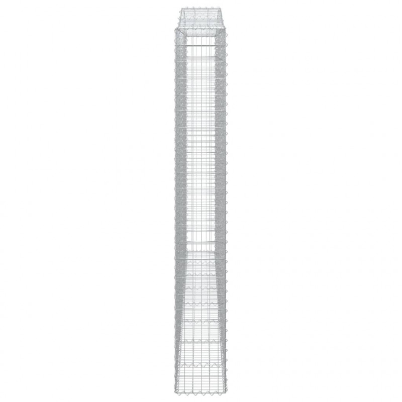 Kosze gabionowe, 2 szt, 400x30x220/240 cm, galwanizowane żelazo