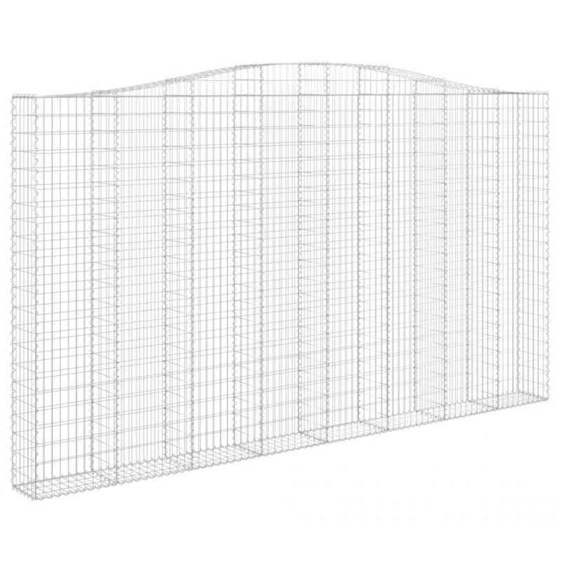 Kosze gabionowe, 3 szt, 400x30x220/240 cm, galwanizowane żelazo