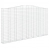 Kosze gabionowe, 3 szt, 400x30x220/240 cm, galwanizowane żelazo