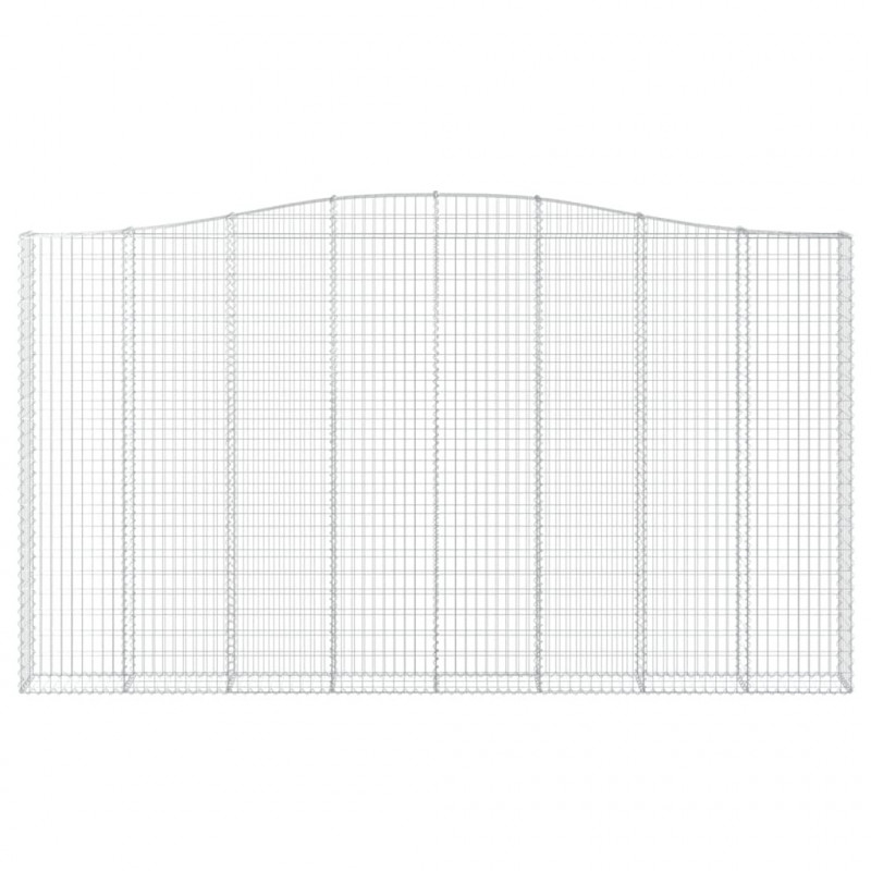 Kosze gabionowe, 4 szt, 400x30x220/240 cm, galwanizowane żelazo