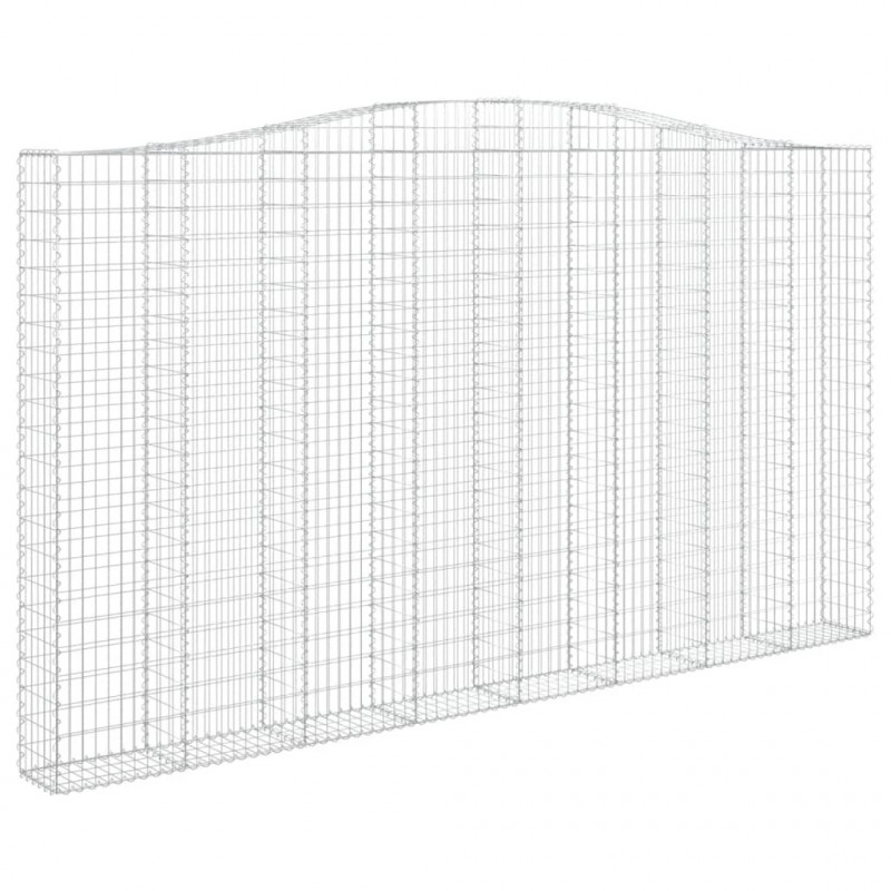 Kosze gabionowe, 5 szt, 400x30x220/240 cm, galwanizowane żelazo