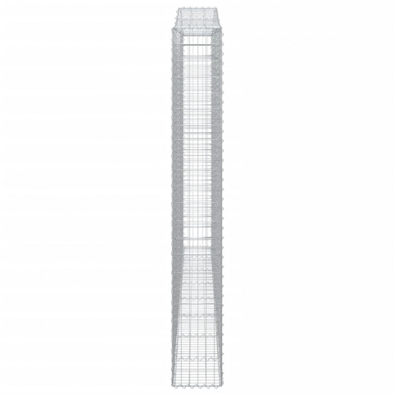 Kosze gabionowe, 6 szt, 400x30x220/240 cm, galwanizowane żelazo