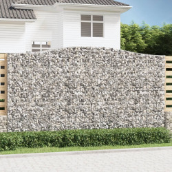 Kosze gabionowe, 15 szt, 400x50x220/240cm, galwanizowane żelazo