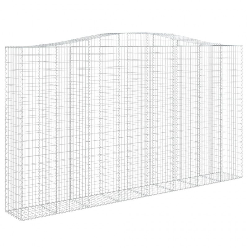Kosze gabionowe, 15 szt, 400x50x220/240cm, galwanizowane żelazo