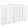 Kosze gabionowe, 15 szt, 400x50x220/240cm, galwanizowane żelazo