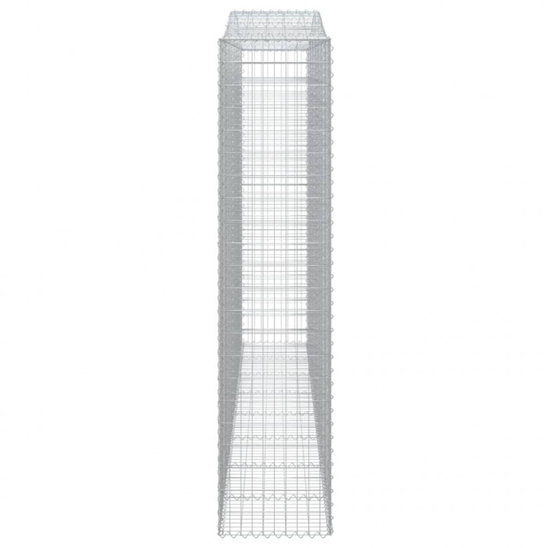 Kosze gabionowe, 15 szt, 400x50x220/240cm, galwanizowane żelazo