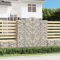 Kosze gabionowe, 15 szt, 200x30x200/220cm, galwanizowane żelazo