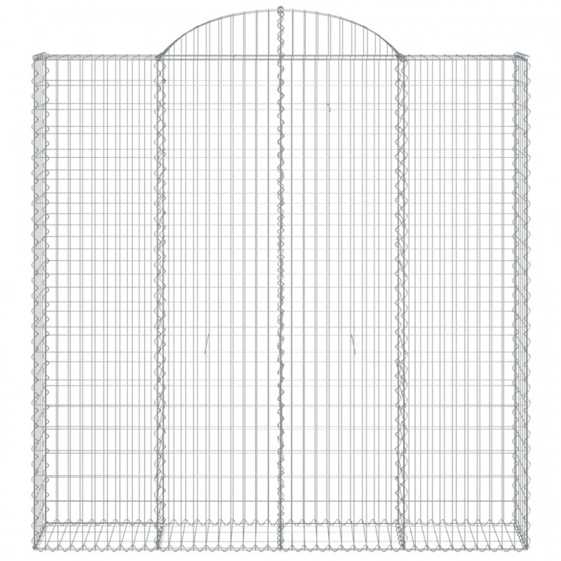 Kosze gabionowe, 15 szt, 200x30x200/220cm, galwanizowane żelazo