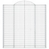 Kosze gabionowe, 15 szt, 200x30x200/220cm, galwanizowane żelazo