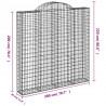 Kosze gabionowe, 15 szt, 200x30x200/220cm, galwanizowane żelazo