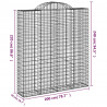 Kosze gabionowe, 18 szt, 200x50x220/240cm, galwanizowane żelazo