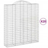 Kosze gabionowe, 20 szt, 200x50x220/240cm, galwanizowane żelazo