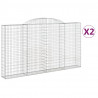Kosze gabionowe, 2 szt, 300x30x160/180 cm, galwanizowane żelazo