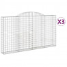 Kosze gabionowe, 3 szt, 300x30x160/180 cm, galwanizowane żelazo