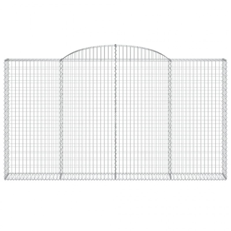 Kosze gabionowe, 3 szt, 300x30x160/180 cm, galwanizowane żelazo