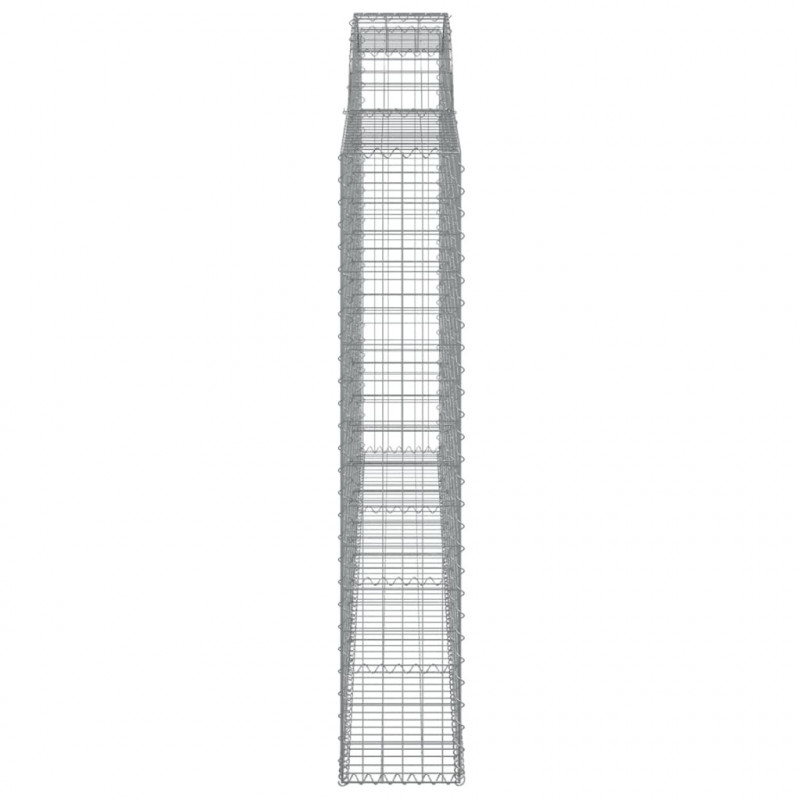 Kosze gabionowe, 3 szt, 300x30x160/180 cm, galwanizowane żelazo