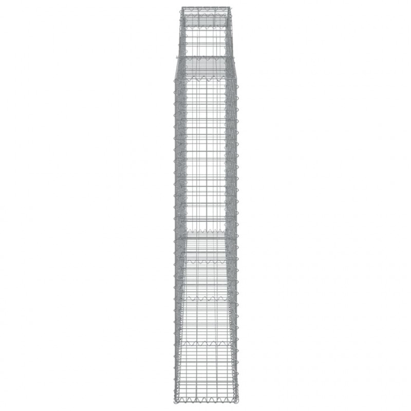 Kosze gabionowe, 4 szt, 300x30x160/180 cm, galwanizowane żelazo