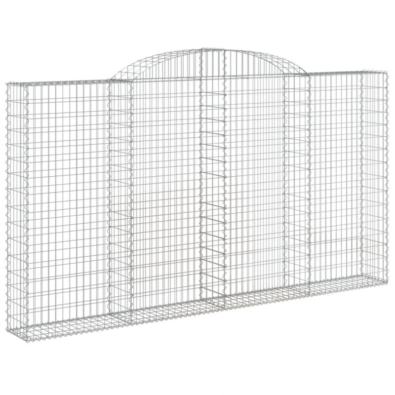 Kosze gabionowe, 5 szt, 300x30x160/180 cm, galwanizowane żelazo