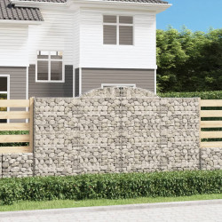 Kosze gabionowe, 6 szt, 300x30x160/180 cm, galwanizowane żelazo