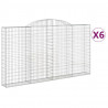 Kosze gabionowe, 6 szt, 300x30x160/180 cm, galwanizowane żelazo